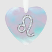 Leo Zodiac-teken op Pastels Nacre Style Print Ornament (voorkant)