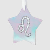 Leo Zodiac-teken op Pastels Nacre Style Print Ornament (voorkant)