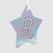 Leo Zodiac-teken op Pastels Nacre Style Print Ornament (voorkant)