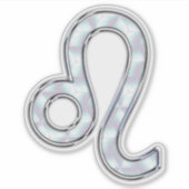 Leo Zodiac-teken op Pastels Nacre Style Print Sticker (Voorkant)