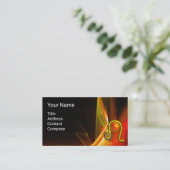 LEO ZODIAC TEKEN, RODE ORANJE FRACTAL GOLVEN, WERV VISITEKAARTJE (Staand voorkant)