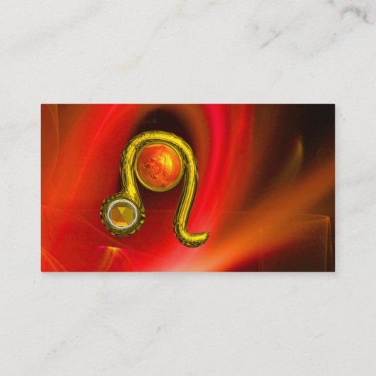 LEO ZODIAC TEKEN, RODE ORANJE FRACTAL GOLVEN, WERV VISITEKAARTJE (Achterkant)