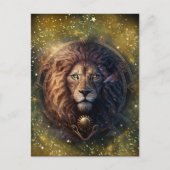 Leo Zodiac Teken Waterverf Ontwerp Briefkaart (Voorkant)
