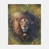 Leo Zodiac Teken Waterverf Ontwerp Fleece Deken (Voorkant)
