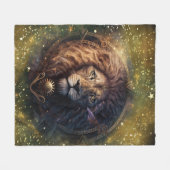 Leo Zodiac Teken Waterverf Ontwerp Fleece Deken (Voorkant (Horizontaal))