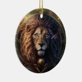 Leo Zodiac Teken Waterverf Ontwerp Keramisch Ornament (Rechts)