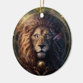 Leo Zodiac Teken Waterverf Ontwerp Keramisch Ornament (Links)