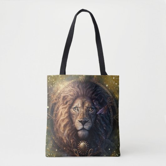 Leo Zodiac Teken Waterverf Ontwerp Tote Bag (Voorkant)