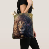 Leo Zodiac Teken Waterverf Ontwerp Tote Bag (Dichtbij)