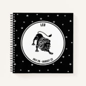 Leo Zodiac-teken, zwart-wit notebook Notitieboek (Voorkant)