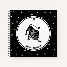Leo Zodiac-teken, zwart-wit notebook Notitieboek