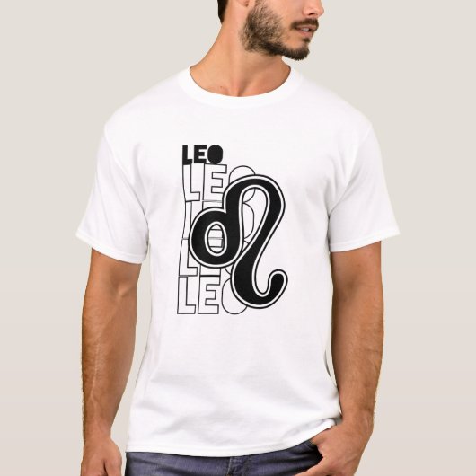 Leo Zodiac Typography Retro  Astrology T-shirt (Voorkant)