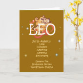 Leo Zodiac Verjaardag Kaart (Gele Bloem)