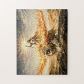 Leo Zodiac with Warrior Riding a Fiery Winged Lion Legpuzzel (Verticaal)
