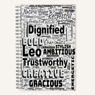 Leo Zodiac Word Cloud Inspiratie Notitieboek