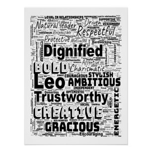 Leo Zodiac Word Cloud Inspiratie Perfect Poster