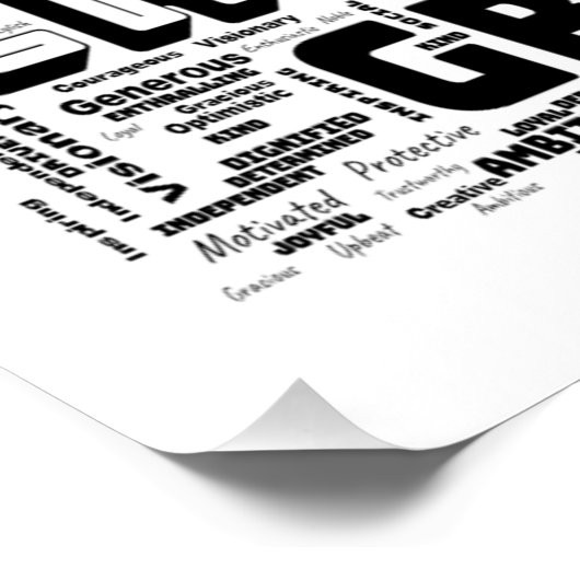 Leo Zodiac Word Cloud Inspiratie Perfect Poster (Hoek)