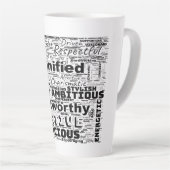 Leo Zodiac Word Cloud Inspiration Latte Mok (Rechterhoek)