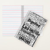 Leo Zodiac Word Cloud Spiral Planner Notitieboek (Binnen)