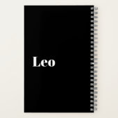 Leo Zodiac Word Cloud Spiral Planner Notitieboek (Achterkant)