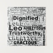 Leo Zodiac Word Cloud Wandkleed (Voorkant)