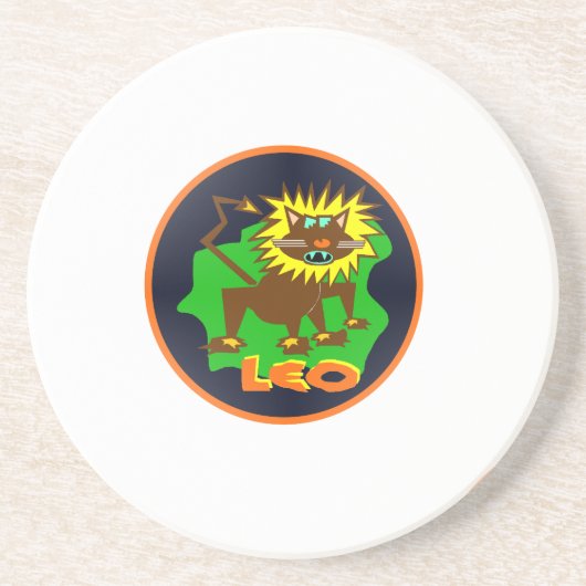 leo zodiac zandsteen onderzetter (Voorkant)