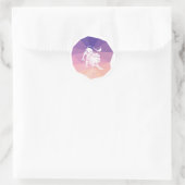 Leo zodiasticker moderne paarse achtergrond ronde sticker (Tas)