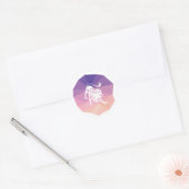 Leo zodiasticker moderne paarse achtergrond ronde sticker (Envelop)