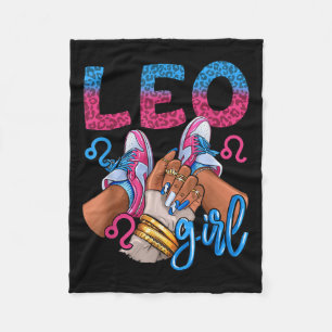 Leo Zwart Meisje Verjaardag Vrouwen Sneakers Nails Fleece Deken