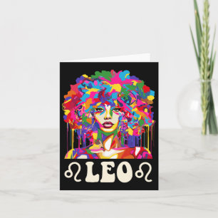Leo Zwarte Meisje Afro-Amerikaanse Vrouw Kunst Ver Kaart