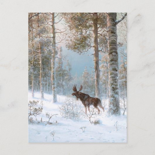 Leodinovich: Elk in het bos Briefkaart (Voorkant)