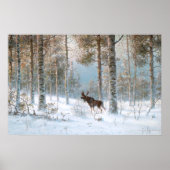 Leodinovich: Elk in het bos Poster (Voorkant)