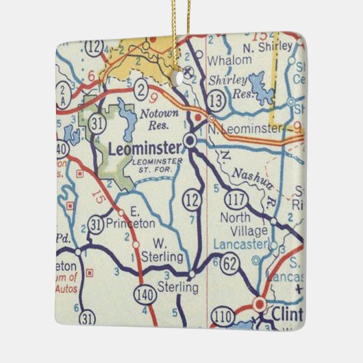 Leominster MA  Map Keramisch Ornament (Links)