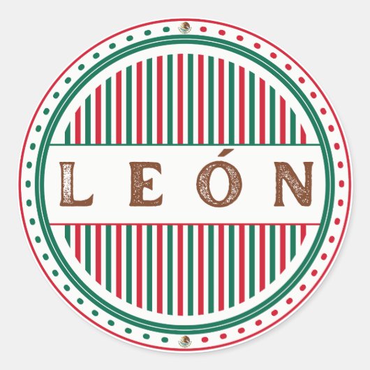 Leon City Pride Embleem – Mexicaanse identiteit Ronde Sticker (Voorkant)