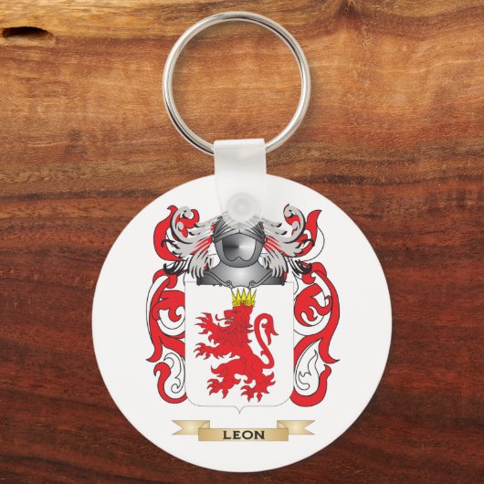 Leon Coat of Arms (familiekust) Sleutelhanger (Voorkant)