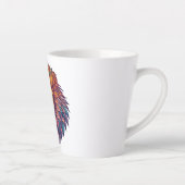 León decorativo con mandalas en la melena y detall latte mok (Rechts)