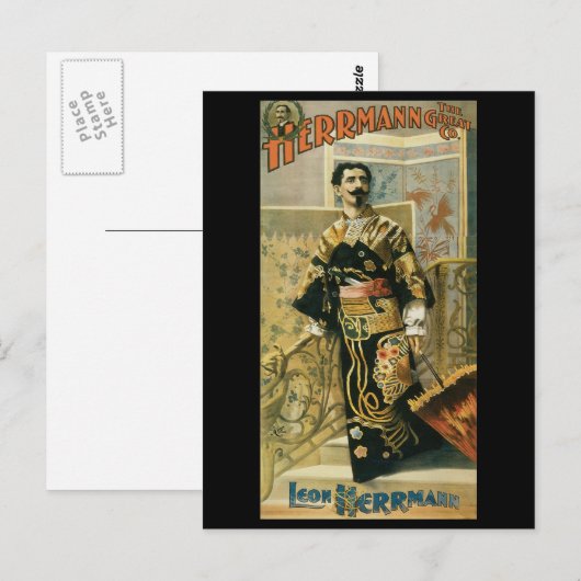 Leon Herrmann Magicia ~  Magische Wet Briefkaart (Voorkant / Achterkant)