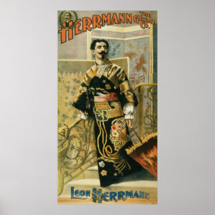 Leon Herrmann Magician Vintage Poster