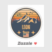 Leon, Iowa Ia, Verenigde Staten Sticker (Vel)