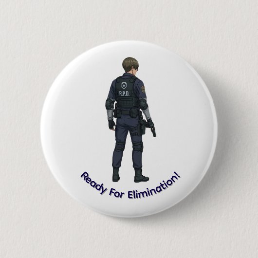 leon kennedy Knop Ronde Button 5,7 Cm (Voorkant)