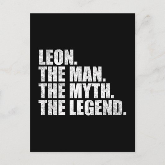 Leon naam, Leon De Man De Mythe De Legende Briefkaart (Voorkant)