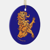 Leon op blauw keramisch ornament (Rechts)