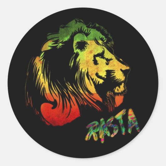 león rasta ronde sticker (Voorkant)