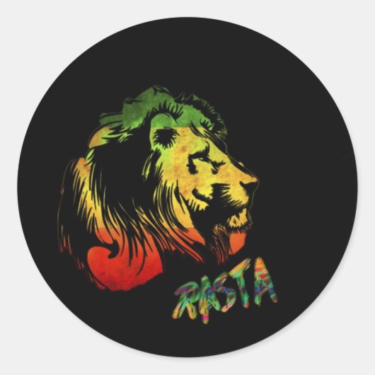 león rasta ronde sticker (Voorkant)