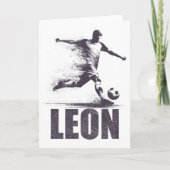 Leon Soccer Boys Personalized First Name Leon  Kaart (Voorkant)
