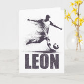 Leon Soccer Boys Personalized First Name Leon Kaart (Gele Bloem)