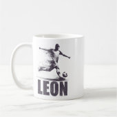 Leon Soccer Boys Personalized First Name Leon  Koffiemok (Links)