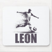 Leon Soccer Boys Personalized First Name Leon Muismat (Voorkant)