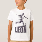 Leon Soccer Boys Personalized First Name Leon  T-shirt (Voorkant)