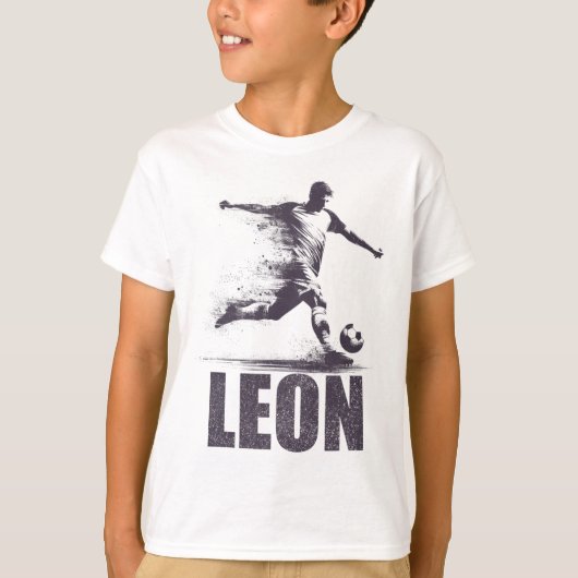 Leon Soccer Boys Personalized First Name Leon  T-shirt (Voorkant)